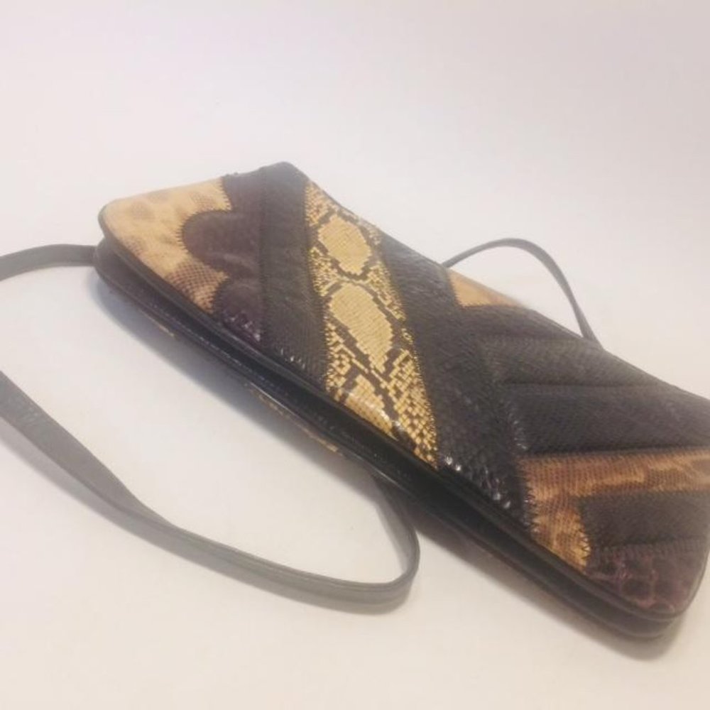 Supreme Patchwork Snake Skin Clutch Shoulder Bag - image 4
